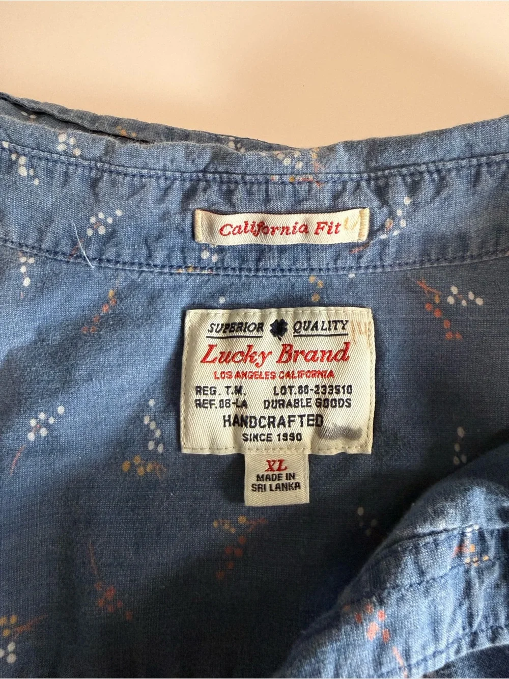 Lucky Brand Light Blue Printed Button-Up Shirt - Picture 5 of 5